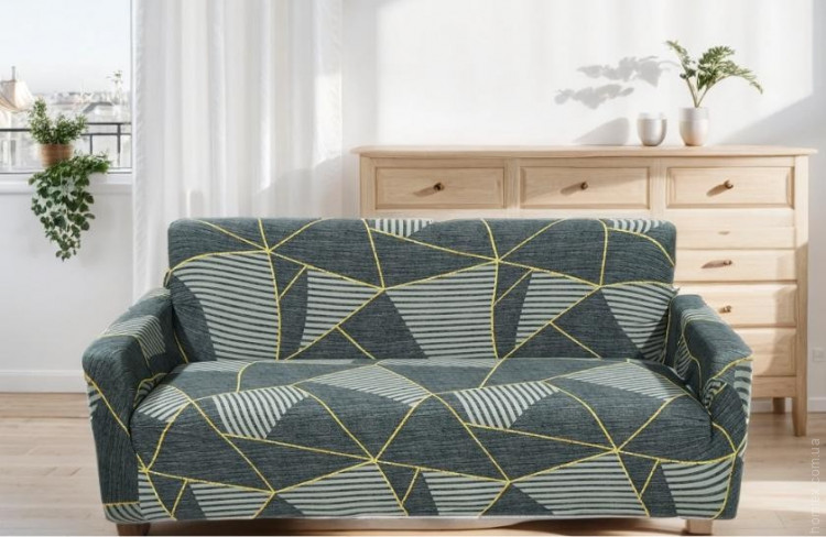 Чехол на диван трехместный трикотажный Love You модель 036