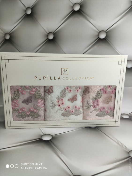 Набор махровых полотенец Pupilla из 3-х штук 30x50 см, модель 14