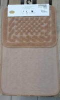 Набор ковриков Zeron Cotton Mat модель V3 50x60 см + 60x100 см, шоколадный