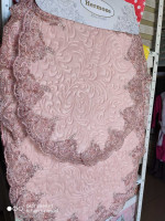 Набор овальных ковриков для ванной Estima lux пудра 3 (68х115 см + 57х80 см)