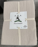 Покривало - піке бавовняне Polo Maison 220x240 см світло-бежеве