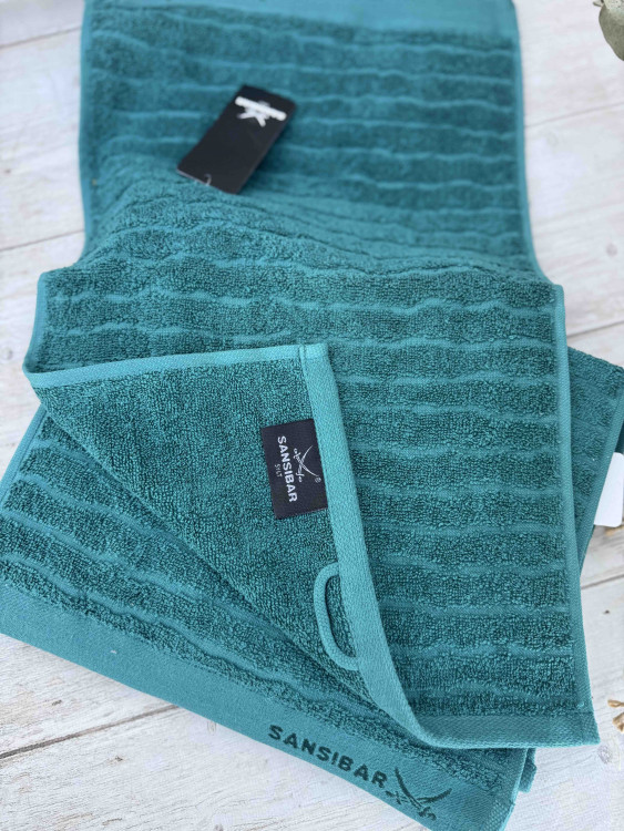 Набір махрових рушників для рук Sansibar 30х50 см - 6 шт. бірюзові