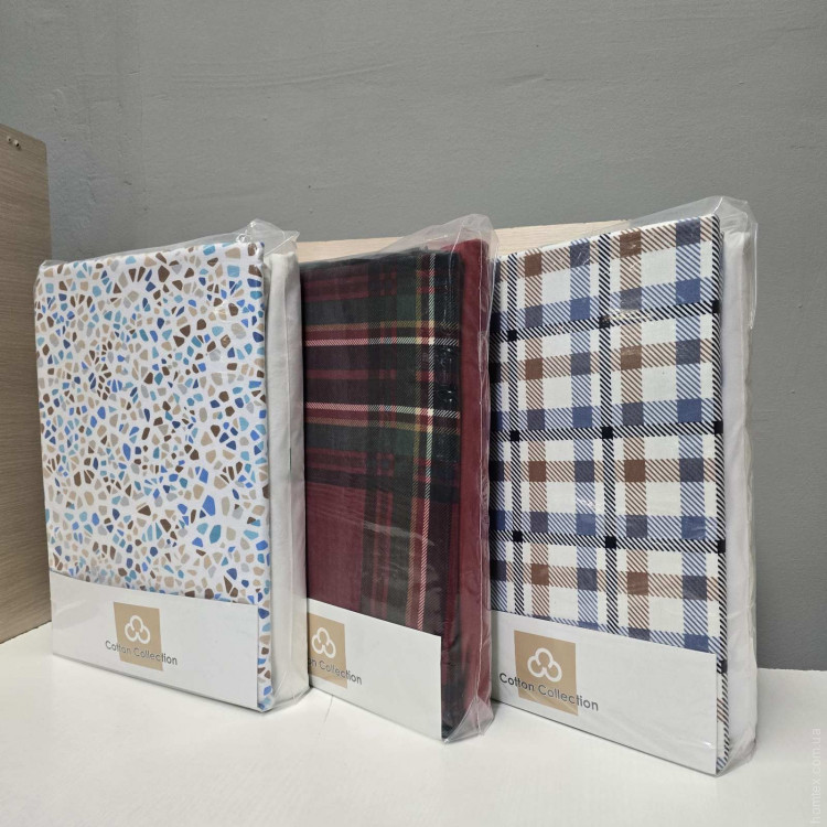 Простирадло на резинці з наволочками з фланелі Cotton Collection 160х200 см + 25 см, в асортименті модель 4