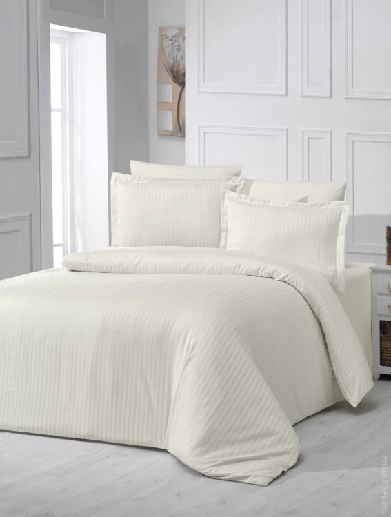 Постельное белье Zeron Satin Stripe cream семейный
