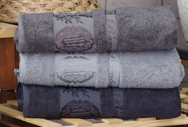 Набір бамбукових рушників Zeron Agac Bamboo (св.сірий, сірий, антрацит) 50х90 см