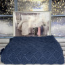 Вязаный плед - покрывало Zeyd Home с помпонами 220x240 см синий