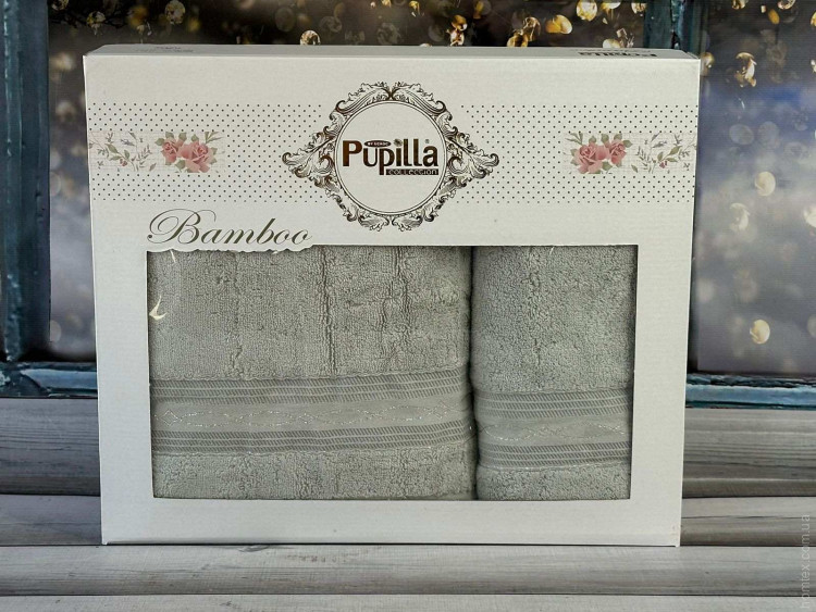 Набор махровых полотенец Pupilla из 2-х штук 50х90 см + 70х140 см Модель 23