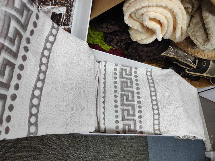 Покрывало хлопковое стёганное My Bed Elif Beige (бежевое) 240x260 см с наволочками
