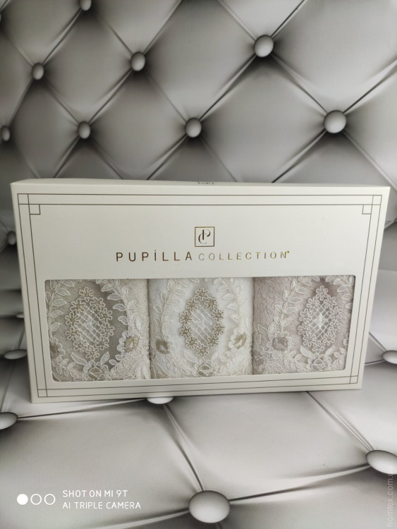 Набор махровых полотенец Pupilla из 3-х штук 30x50 см, модель 15