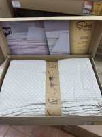 Постельное белье Sikel Sedef светло-бежевое вареный хлопок + муслин евро