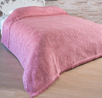 Простирадло махрове Uniko crown home 200x230 см Листя рожеве