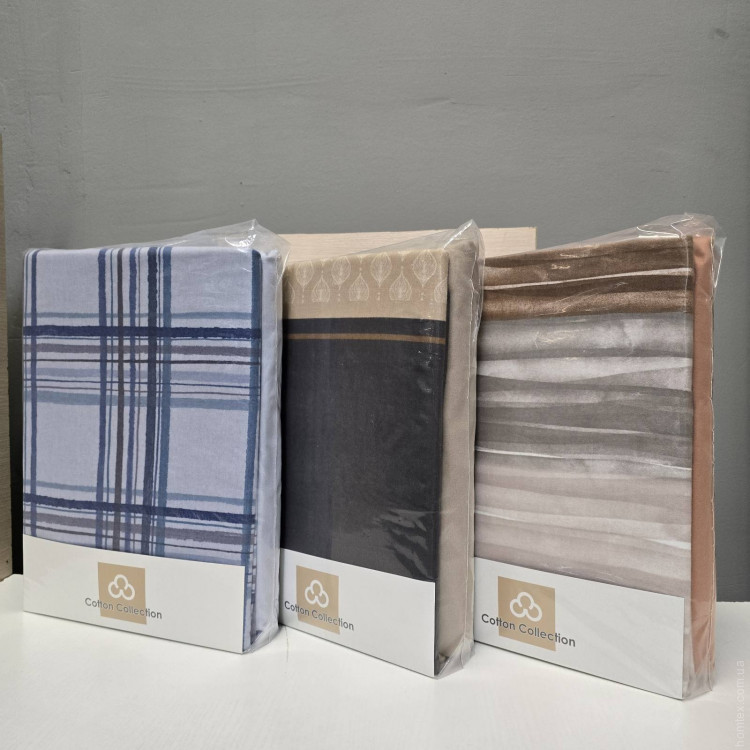 Простирадло на гумці з наволочками з фланелі Cotton Collection 160х200 см + 25 см, в асортименті модель 5