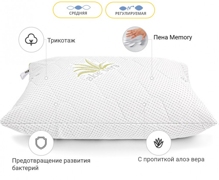 Подушка Memory Mirson Alberto 40x60 см, №794 средняя