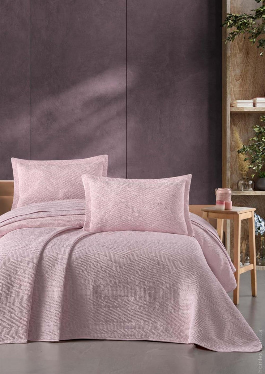 Покривало стьобане Аltinbasak Glimmer rosette 240x260 см з наволочками