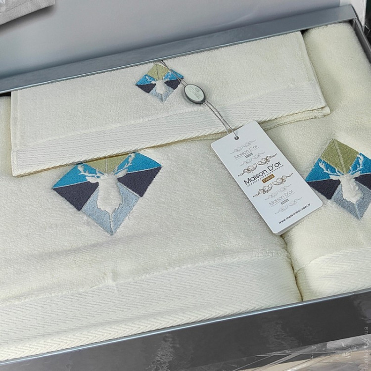Набор полотенец Maison D'or CERFY TOWEL SET ECRU из 3-х шт (30x50 см, 50x100 см, 85x150 см)