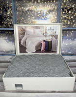 Вязаный плед - покрывало Zeyd Home с помпонами 220x240 см серый