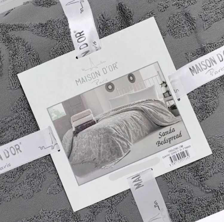 Махрове простирадло Maison Dor Sanda Grey 160x240 см
