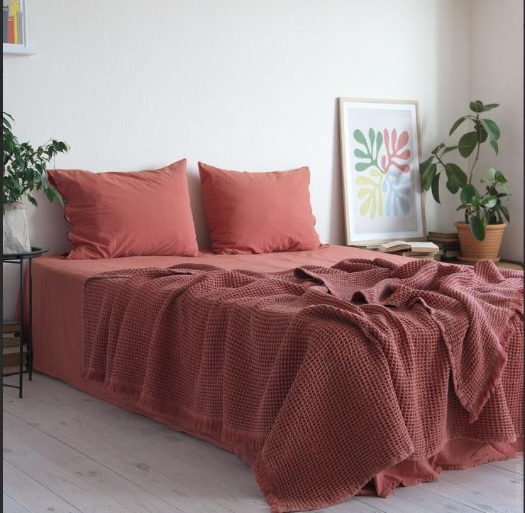 Набор простынь La Modno 240x260 см с наволочками 50х70 см Stonewashed Elegant Terracotta