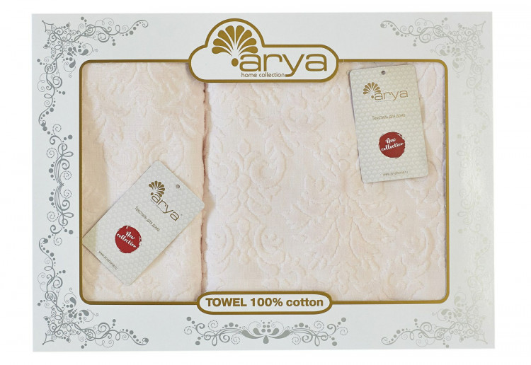 Набор полотенец Arya Kai розовый 50x90 см +70х140 см