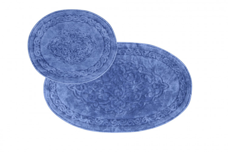 Набор овальных ковриков Arya Antik голубой 60x100 см + 60x50 см