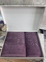 Набір махрових рушників із 2-х штук Sikel жаккардові 50x90+70x140 см, модель 1