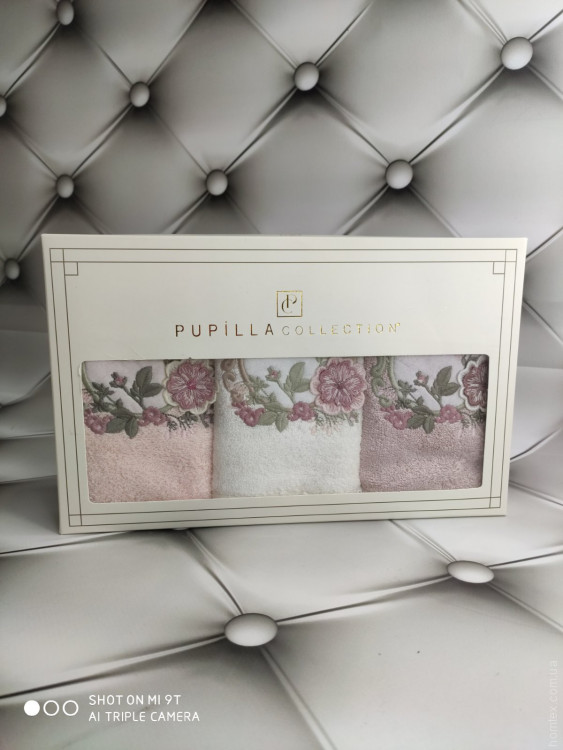 Набор махровых полотенец Pupilla из 3-х штук 30x50 см, модель 16