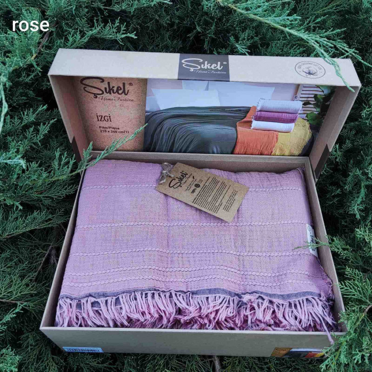 Муслинове покривало Sikel Izgi rose 210x240 см 