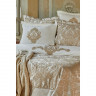 Набор постельное белье с пледом и покрывалом  Karaca Home Eldora gold 2020-1 золотой евро 