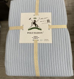 Покрывало - пике хлопковое Polo Maison 220x240 см голубое