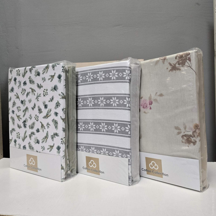 Простирадло на резинці з наволочками з фланелі Cotton Collection 160х200 см + 25 см, в асортименті модель 6