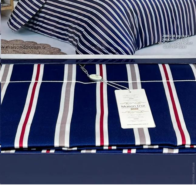 Постельное белье Maison D'or Revan Loire navy blue (темно-синее) евро