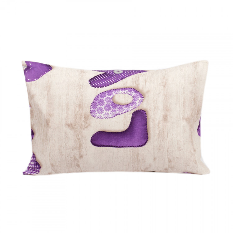 Набор наволочек Iris Home ранфорс - Sewn Love лиловый 50х70 см из 2 шт.