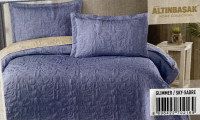 Покривало стьобане Аltinbasak Glimmer sky sabre 240x260 см з наволочками 