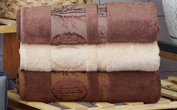 Набір бамбукових рушників Zeron Agac Bamboo (бежевий, кремовий, коричневий) 50х90 см