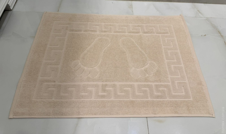 Махровий рушник - килимок для ніг Hanibaba 50х70 см світло-бежевий