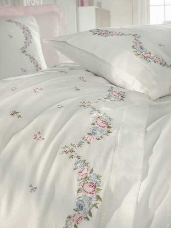 Постільна білизна Dantela Vita Embroidered Lara krem (кремова) євро