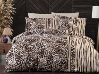 Постільна білизна First Choice Leopard Brown сатин євро
