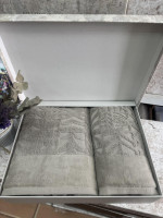 Набір махрових рушників з 2-х штук Sikel жакардові 50x90+70x140 см, модель 2