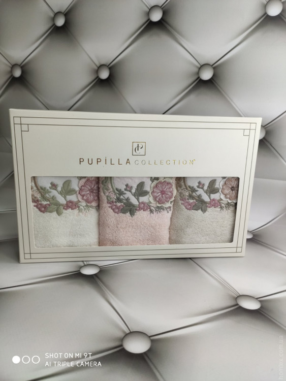 Набор махровых полотенец Pupilla из 3-х штук 30x50 см, модель 17