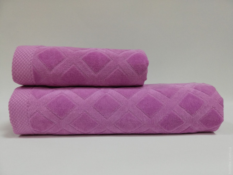 Набор полотенец Class Karo Lilac 50x90 см + 90x150 см
