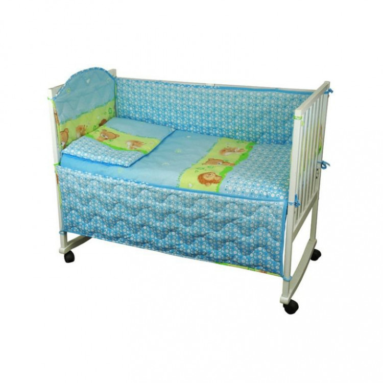 Постельное белье в детскую кроватку Руно "Ежик" голубой