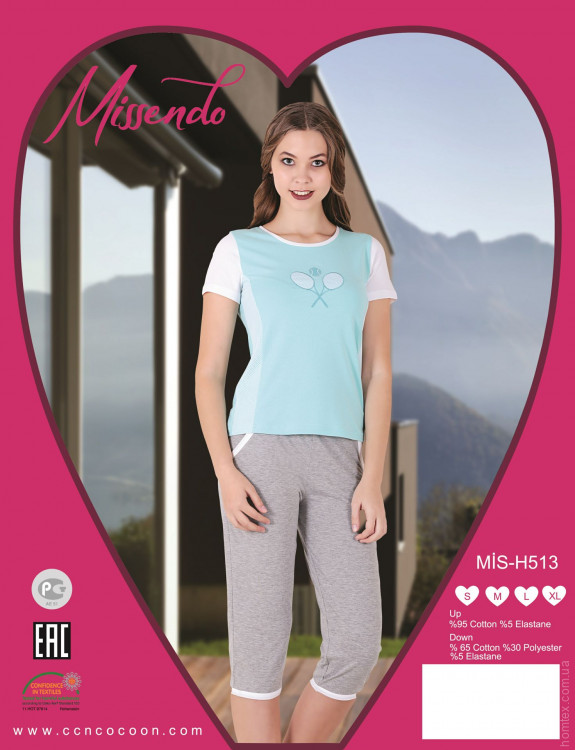 Комплект Missendo Капри с футболкой mis-h 513 aqua