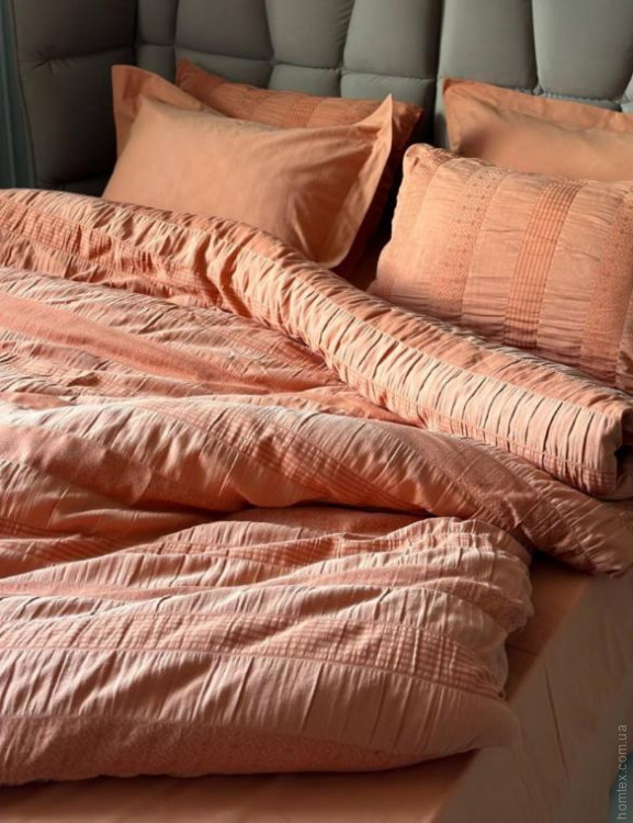 Постільна білизна Saheser Salmon orange варена бавовна євро