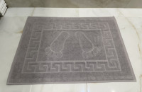 Махровий рушник - килимок для ніг Hanibaba 50х70 см світло-сіре