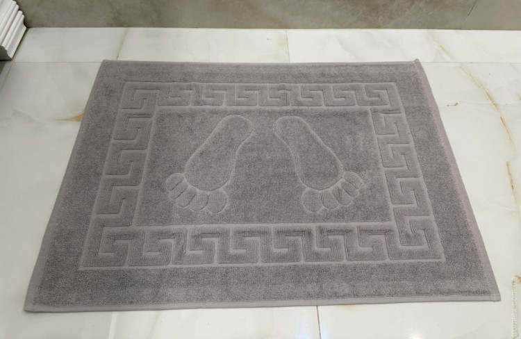 Махровий рушник - килимок для ніг Hanibaba 50х70 см світло-сіре