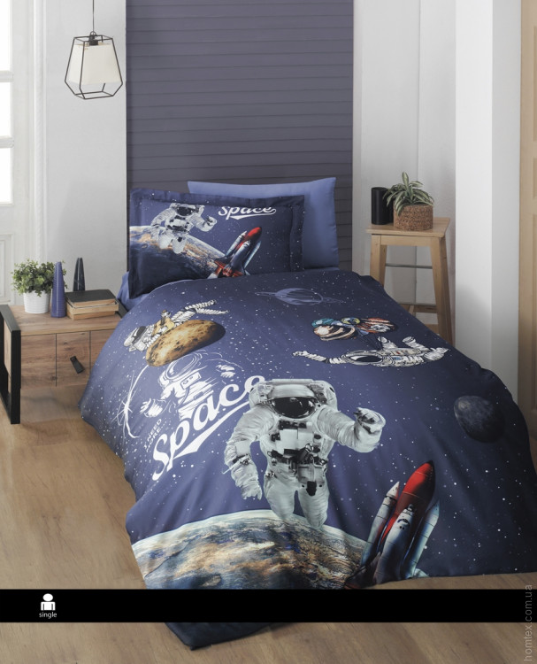 Постільна білизна First Choice Space 3D satin полуторний