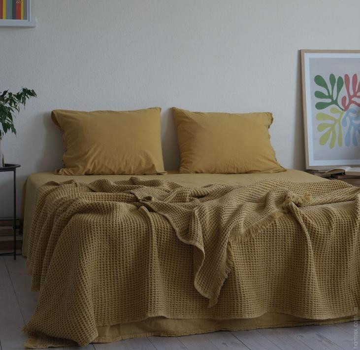 Набор простынь La Modno 240x260 см с наволочками 50х70 см Stonewashed Elegant Golden Yellow
