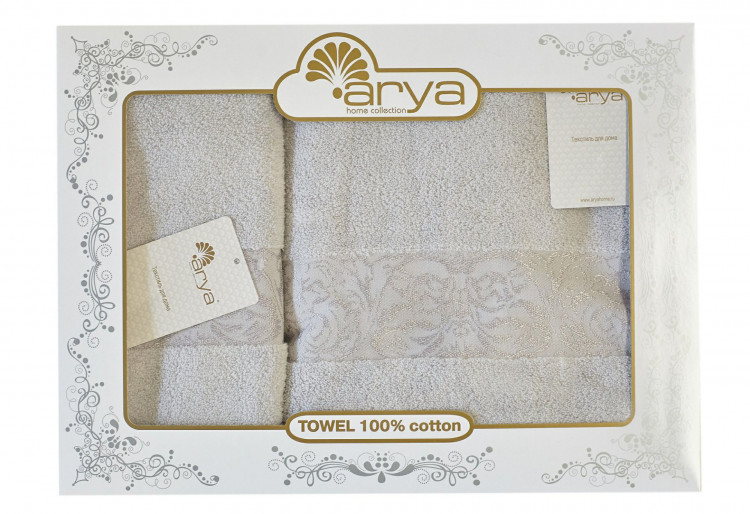 Набор полотенец Arya Jewel серый 50x90 см +70х140 см