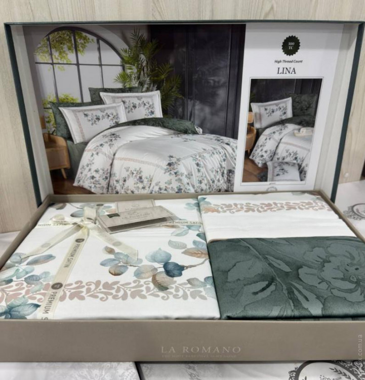 Постільна білизна La Romano Lina turkuaz євро Постільна білизна La Romano Lina turkuaz євро