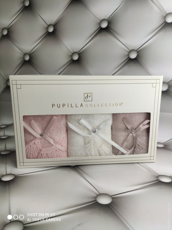 Набор махровых полотенец Pupilla из 3-х штук 30x50 см, модель 18